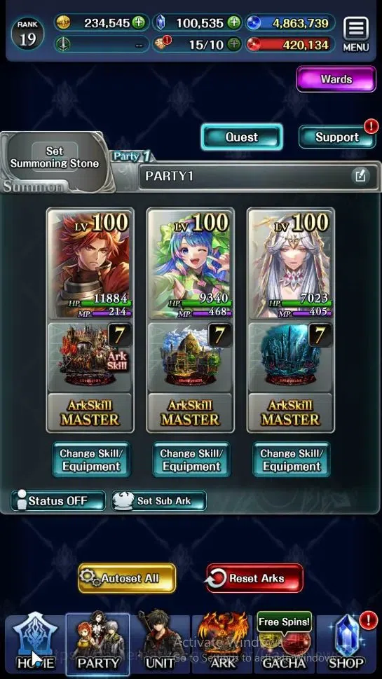 Last Cloudia Accounts Endgame GLOBAL|Rank 19|100k Crystal|Collab BraveFrontier (G Tilith,FG Vargas)+Top Tier(Telestio,G 5