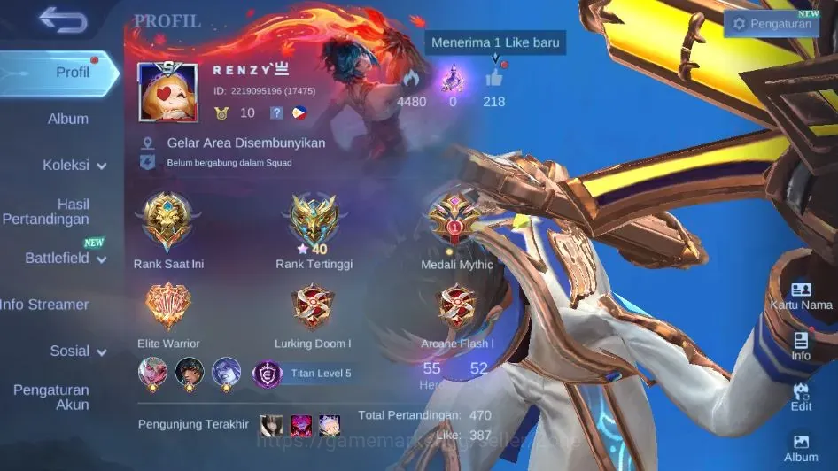 Mobile Legends: Bang Bang Accounts Others Hero 55|Skin 52|Junior|VENOM Hanabi|Lightborn Harith+Granger|EPIC10 Nana|Special10 1