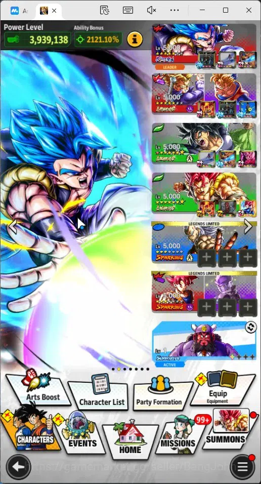 Dragon Ball Legends Accounts Global | Lvl 150|11.8M Total Power|21.2K CC|3 LR|1 image 15