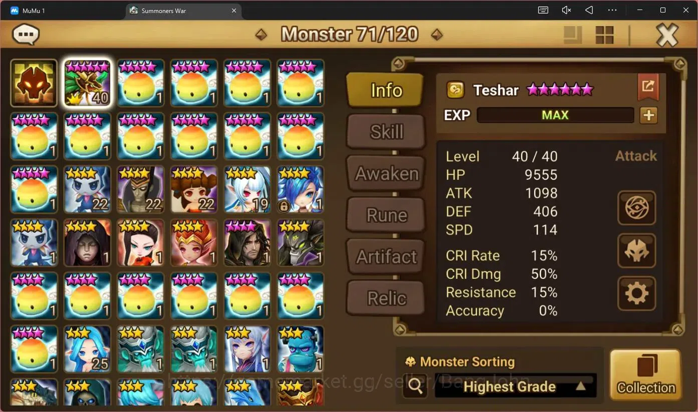 Summoners War: Sky Arena Accounts GLOBAL | NB 5 TESHAR,Starter Gacha 115 12Y+160 11Y image 2