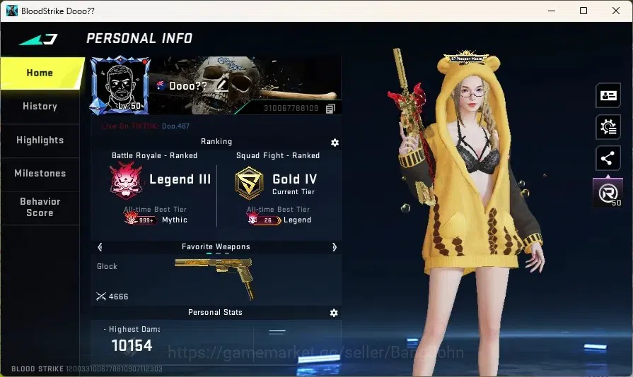 Blood Strike Accounts Others ASIA | 1 ULTRA MELEE - Dual Blades |1 AOT: FAL - Primal Giant |7 ULTRA Guns | 1 TR: JACK | 9 1