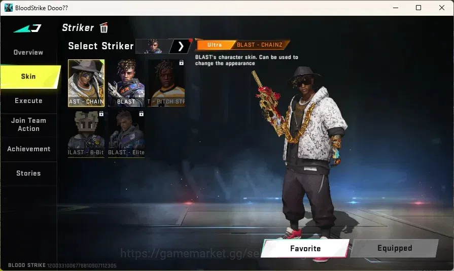 Blood Strike Accounts Others ASIA | 1 ULTRA MELEE - Dual Blades |1 AOT: FAL - Primal Giant |7 ULTRA Guns | 1 TR: JACK | 9 14