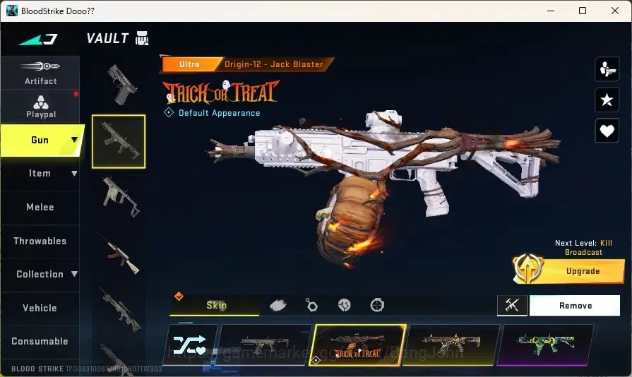 Blood Strike Accounts Others ASIA | 1 ULTRA MELEE - Dual Blades |1 AOT: FAL - Primal Giant |7 ULTRA Guns | 1 TR: JACK | 9 2