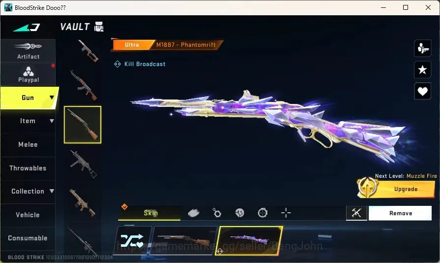 Blood Strike Accounts Others ASIA | 1 ULTRA MELEE - Dual Blades |1 AOT: FAL - Primal Giant |7 ULTRA Guns | 1 TR: JACK | 9 9