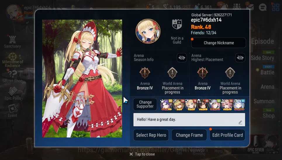 Epic Seven Accounts GLOBAL Unverif|7 ML(E Ilynav,NM Luna,C Pavel,Etc)+ image 2