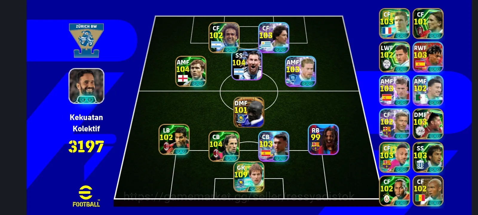 eFootball Accounts Legends & Iconic Players COLECTIVE 3197+ | BIG TIME MAKALELE x P SCHOLES x K DE BRYUNE x D NUNEZ x G 1