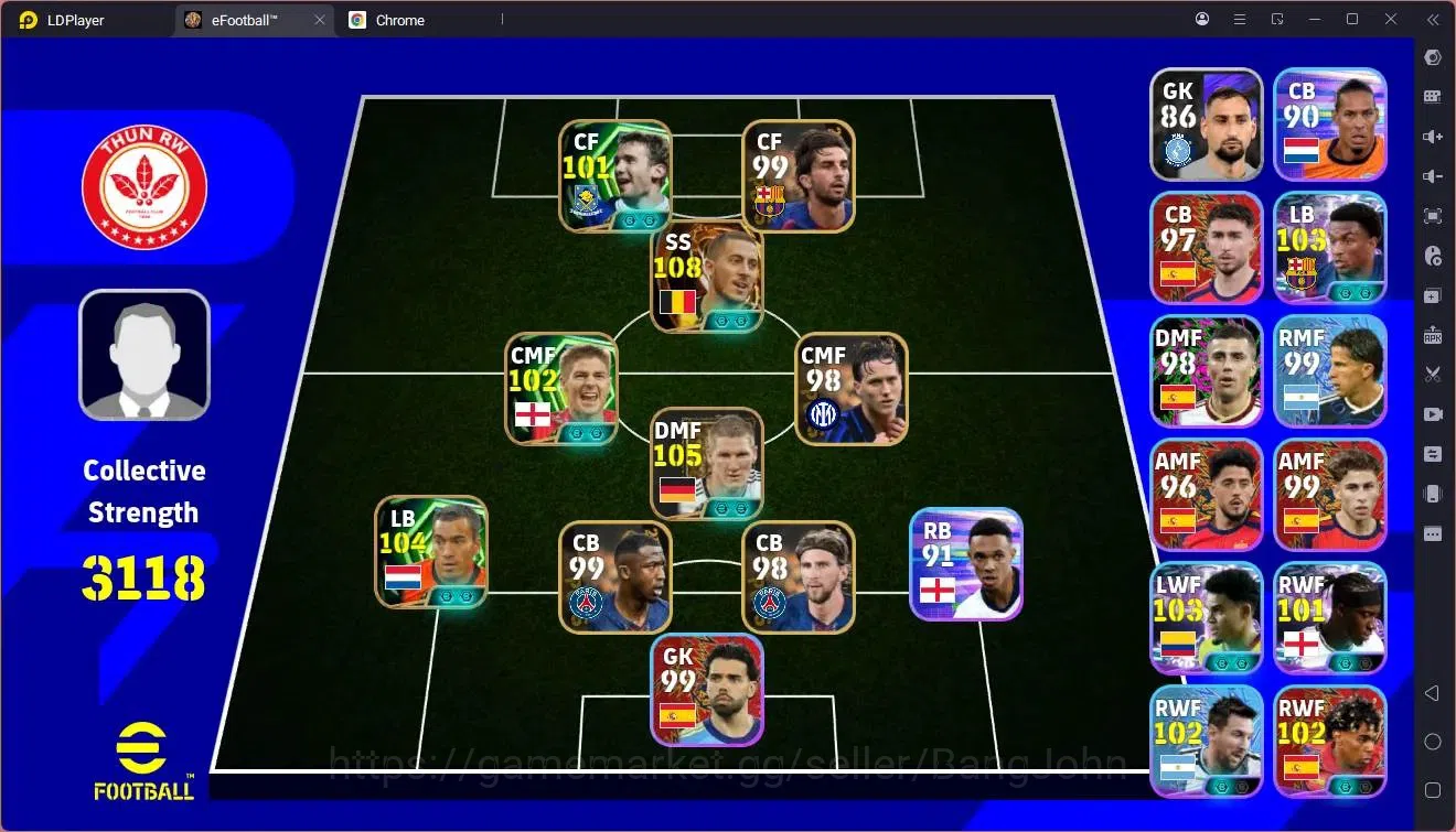 eFootball Accounts Others Mobile |PW 3118|Bigtime Hazard|Epic Schweinstelger,Gerrard,Bronkhorst,Shevchenko|SHW Diaz,Madueke 1