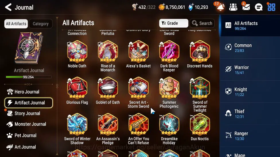 Epic Seven Accounts Mid-Tier ASIA Unverif|12 ML(BArunka,E Ilynav,NM Luna,Etc)+Stark,SF Sigret,AS Flan,Etc|PoH+Bless ON|10K 11