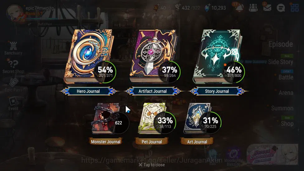 Epic Seven Accounts Mid-Tier ASIA Unverif|12 ML(BArunka,E Ilynav,NM Luna,Etc)+Stark,SF Sigret,AS Flan,Etc|PoH+Bless ON|10K 4