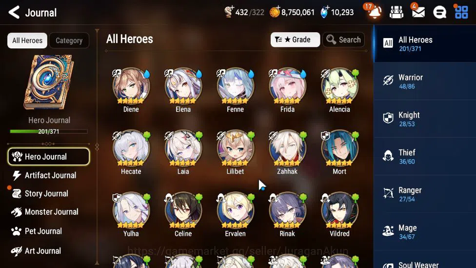 Epic Seven Accounts Mid-Tier ASIA Unverif|12 ML(BArunka,E Ilynav,NM Luna,Etc)+Stark,SF Sigret,AS Flan,Etc|PoH+Bless ON|10K 8