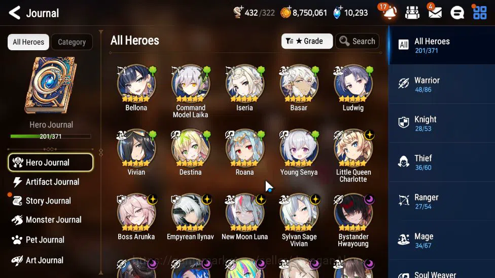 Epic Seven Accounts Mid-Tier ASIA Unverif|12 ML(BArunka,E Ilynav,NM Luna,Etc)+Stark,SF Sigret,AS Flan,Etc|PoH+Bless ON|10K 9