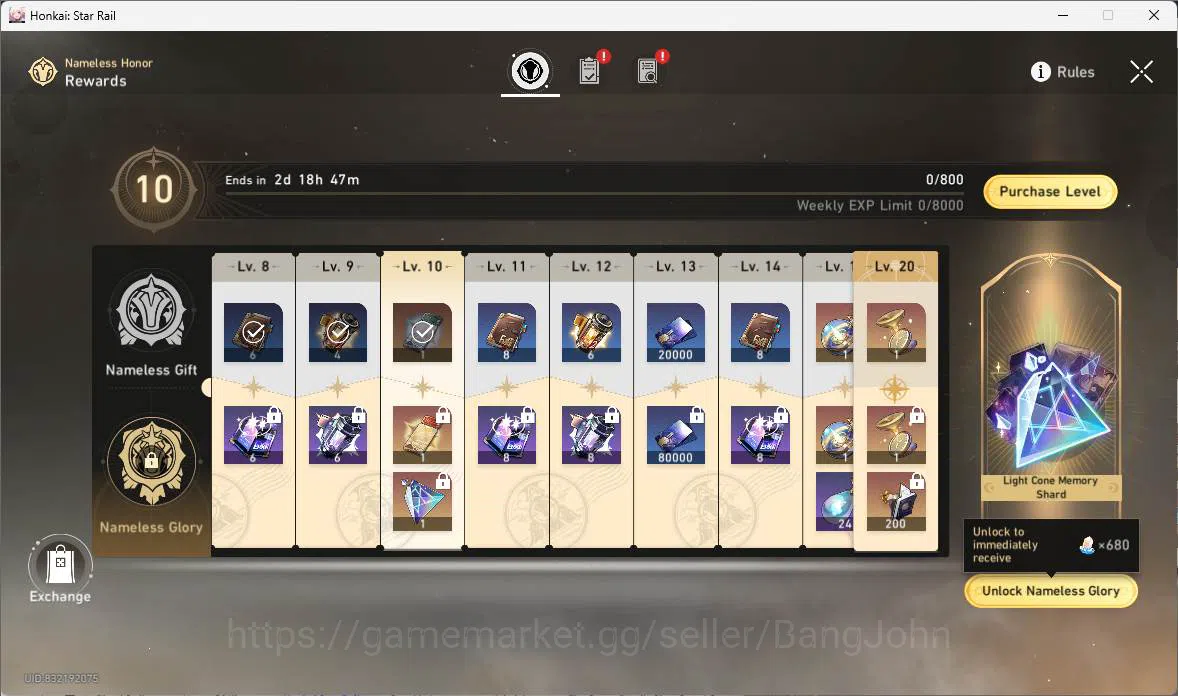 Honkai Star Rail Accounts ASIA|TL 68|10 limit|Acheron,Sparxie,Tribbie Sign,R image 2
