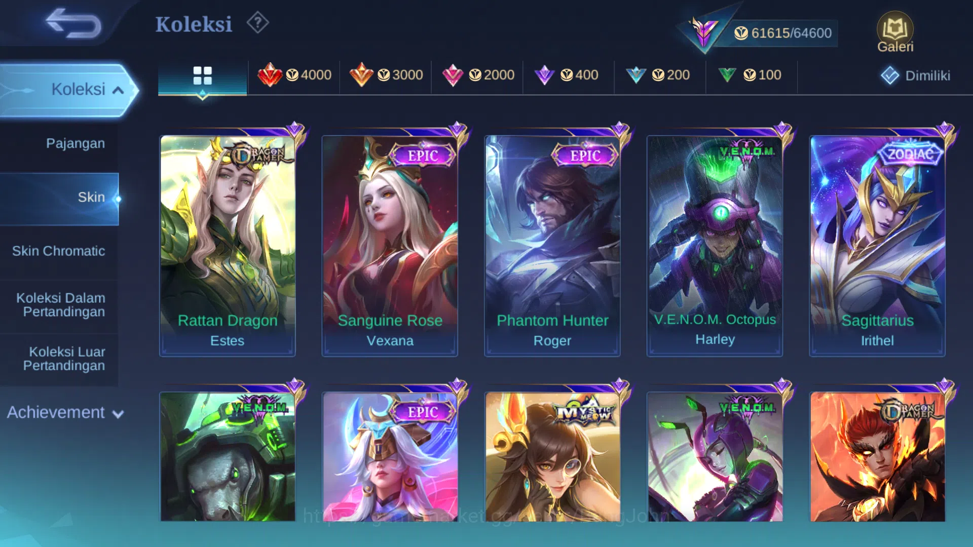 Mobile Legends: Bang Bang Accounts Hero 100 | skin 194 | saint badang emas | prime gr image 16