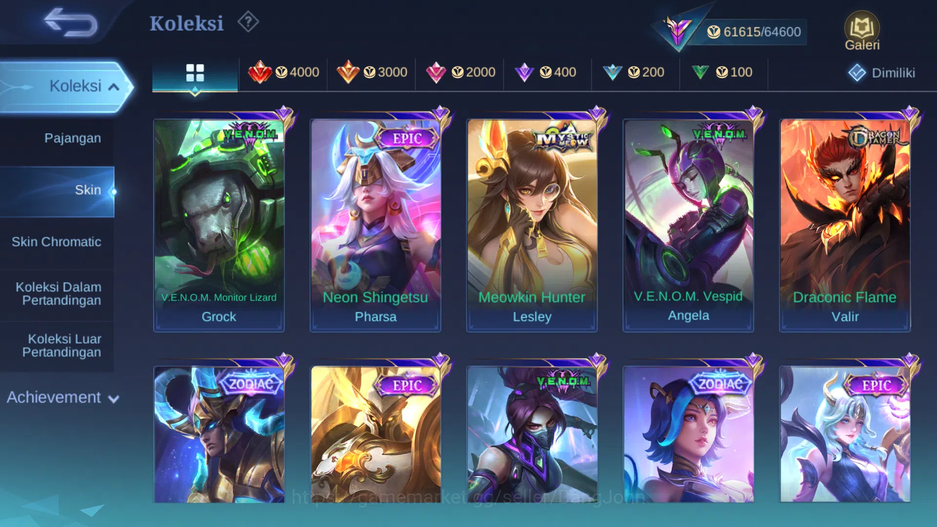 Mobile Legends: Bang Bang Accounts Hero 100 | skin 194 | saint badang emas | prime gr image 17