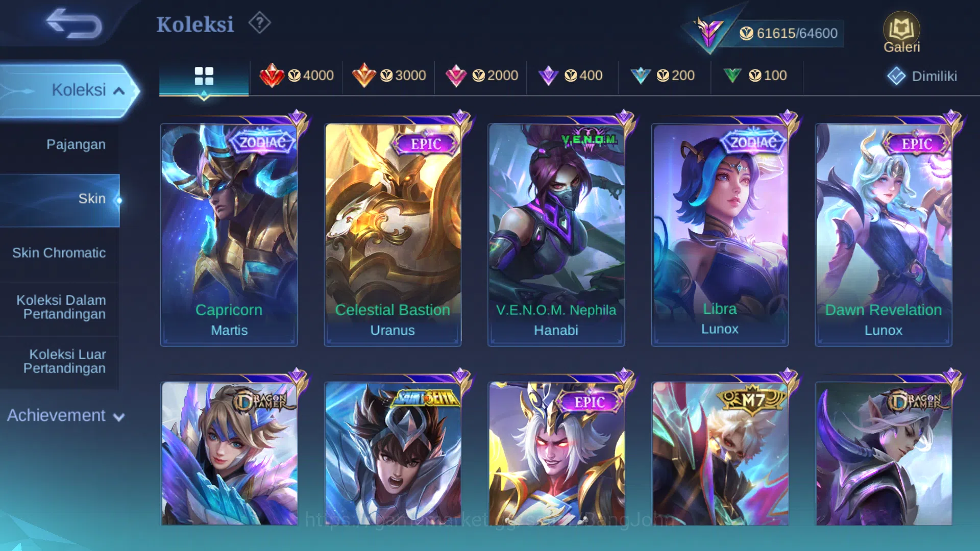 Mobile Legends: Bang Bang Accounts Hero 100 | skin 194 | saint badang emas | prime gr image 18