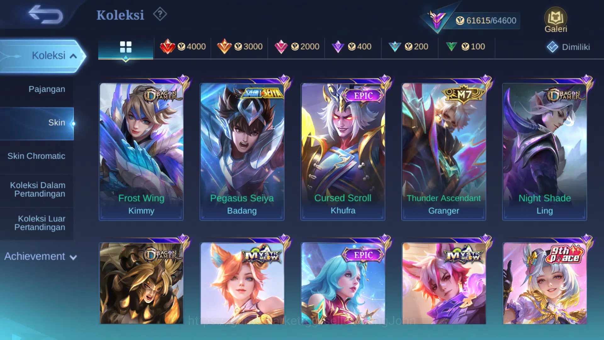 Mobile Legends: Bang Bang Accounts Hero 100 | skin 194 | saint badang emas | prime gr image 19
