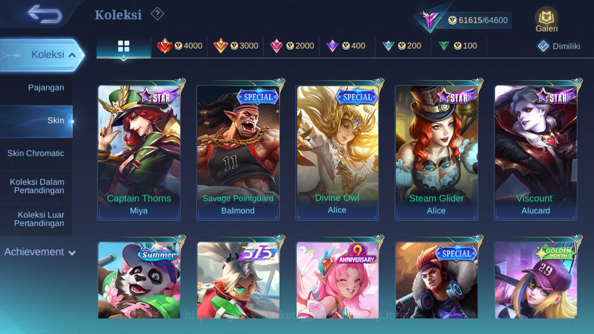 Mobile Legends: Bang Bang Accounts Hero 100 | skin 194 | saint badang emas | prime gr image 2