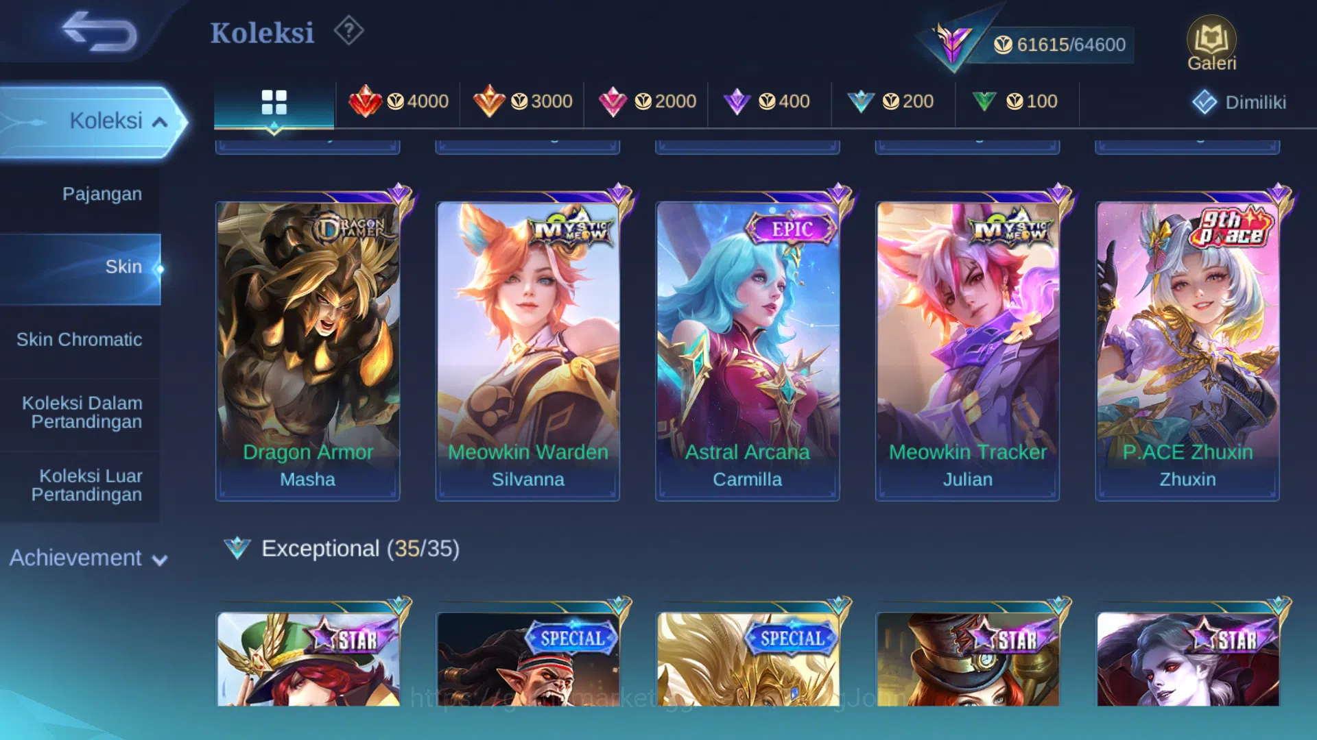 Mobile Legends: Bang Bang Accounts Hero 100 | skin 194 | saint badang emas | prime gr image 20