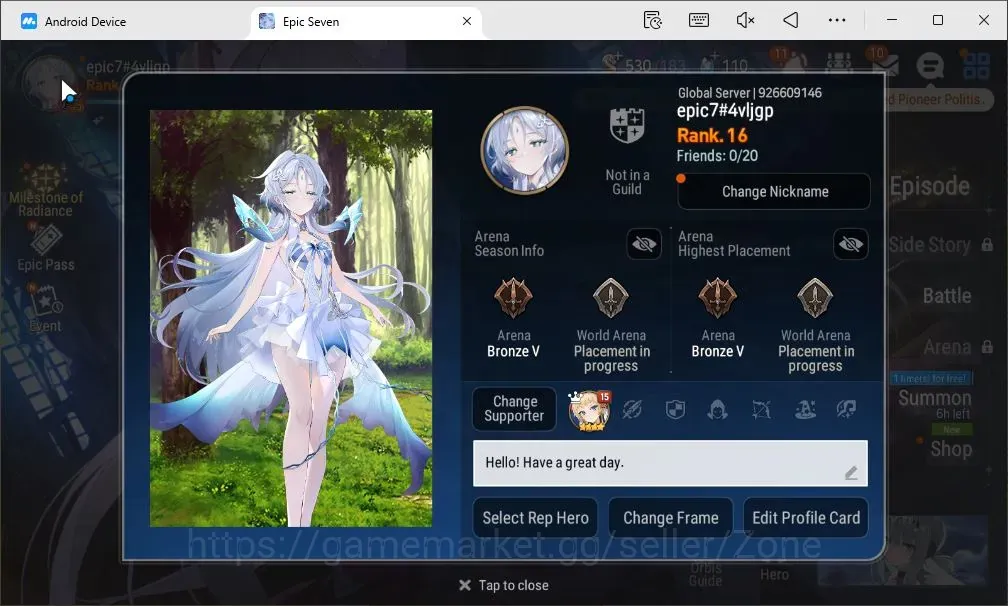 Epic Seven Accounts Starter Global unverif|Starter|2 ML(Lisette,TMLuluca)|PoH+Bless ON|Side Story Locked|MM450|Stove(ES1357Z) 1
