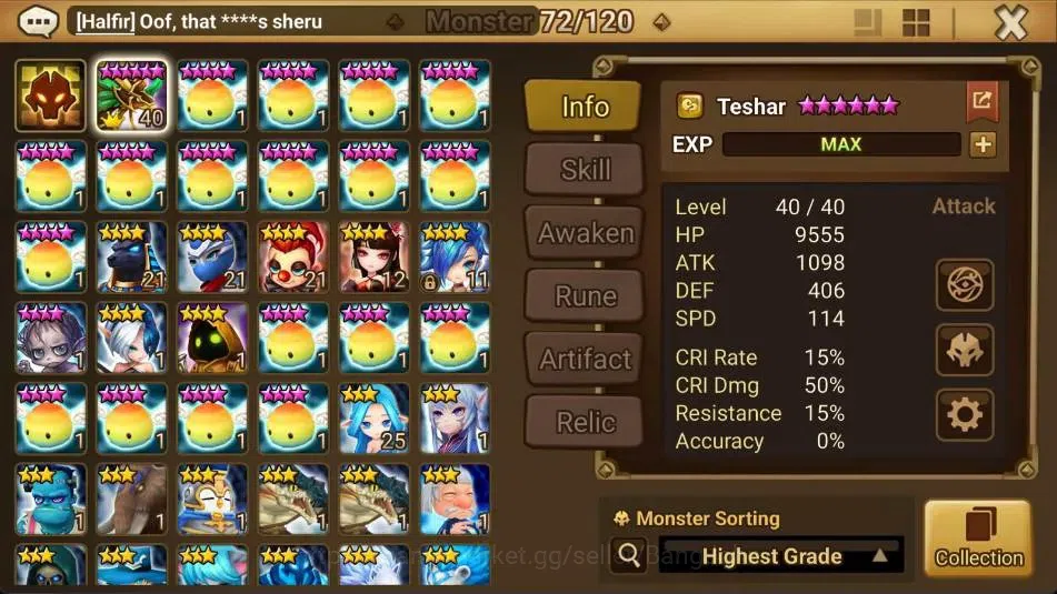 Summoners War: Sky Arena Accounts GLOBAL | NB 5 TESHAR,Starter Gacha 115 12Y+160 11Y image 2
