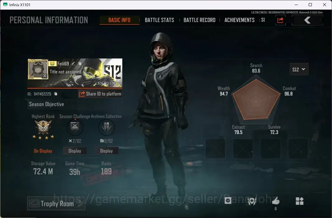 Arena Breakout Accounts Mobile | LV 30 | SV 72.4 M | CV 61 M | Squire VSS image 1