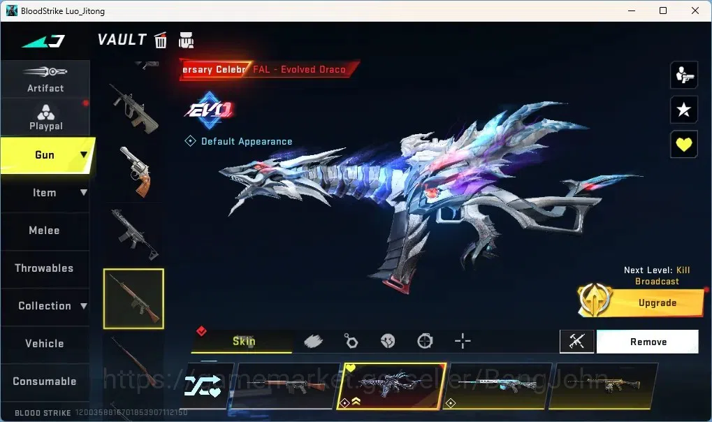 Blood Strike Accounts Others ASIA | 1 EVO: FAL|1 Eternal Mp5-Bloodrift|2 EVA|1 TR|1 Ultra Melee|9 Ultra Guns|10 Ultra 12