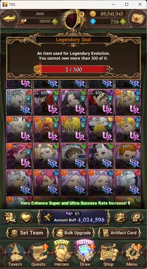 The Seven Deadly Sins: Grand Cross Accounts ASIA|4M CC|738 DM|6 LR+10 UR|NMeli6/6,Roxy2/6,Dian image 1
