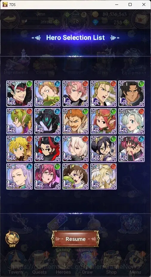 The Seven Deadly Sins: Grand Cross Accounts ASIA|4M CC|738 DM|6 LR+10 UR|NMeli6/6,Roxy2/6,Dian image 18