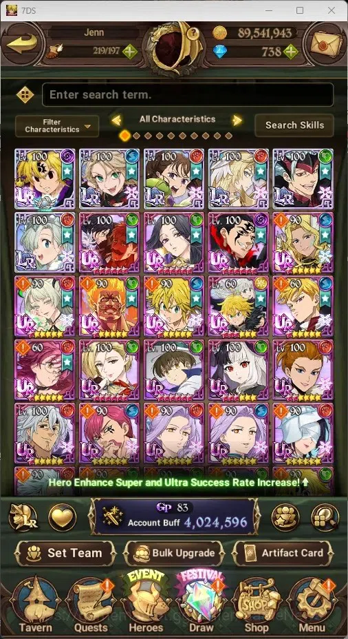 The Seven Deadly Sins: Grand Cross Accounts ASIA|4M CC|738 DM|6 LR+10 UR|NMeli6/6,Roxy2/6,Dian image 2