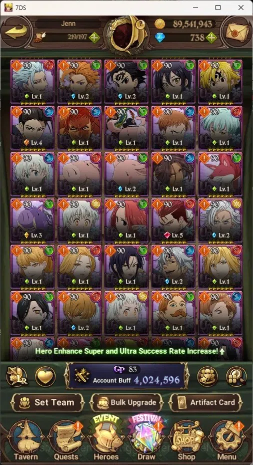 The Seven Deadly Sins: Grand Cross Accounts ASIA|4M CC|738 DM|6 LR+10 UR|NMeli6/6,Roxy2/6,Dian image 4
