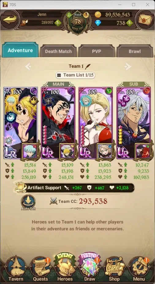 The Seven Deadly Sins: Grand Cross Accounts ASIA|4M CC|738 DM|6 LR+10 UR|NMeli6/6,Roxy2/6,Dian image 9