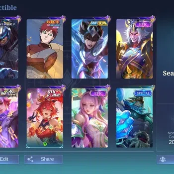 Mobile Legends: Bang Bang Accounts Others Hero 60|Skin 76|P Ace Fanny,Gaara Vale,St Seiya