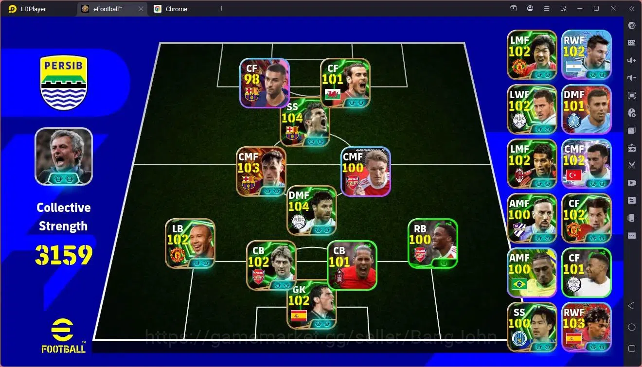 eFootball Accounts Legends & Iconic Players Mobile |PW 3159|Bigtime Pedri|Epic Alonso,Villa,JiSung,Hazard,Silverste,Bale 1