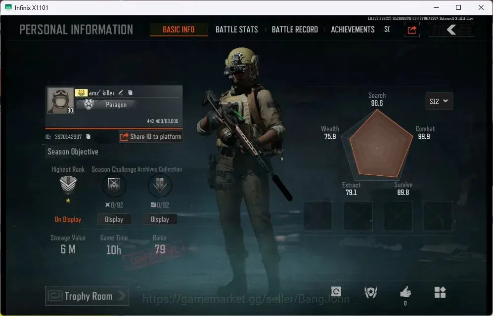 Arena Breakout Accounts Mobile | LV 30 | SV 6 M | CV 3.1 M | GM AK-12, QS image 1