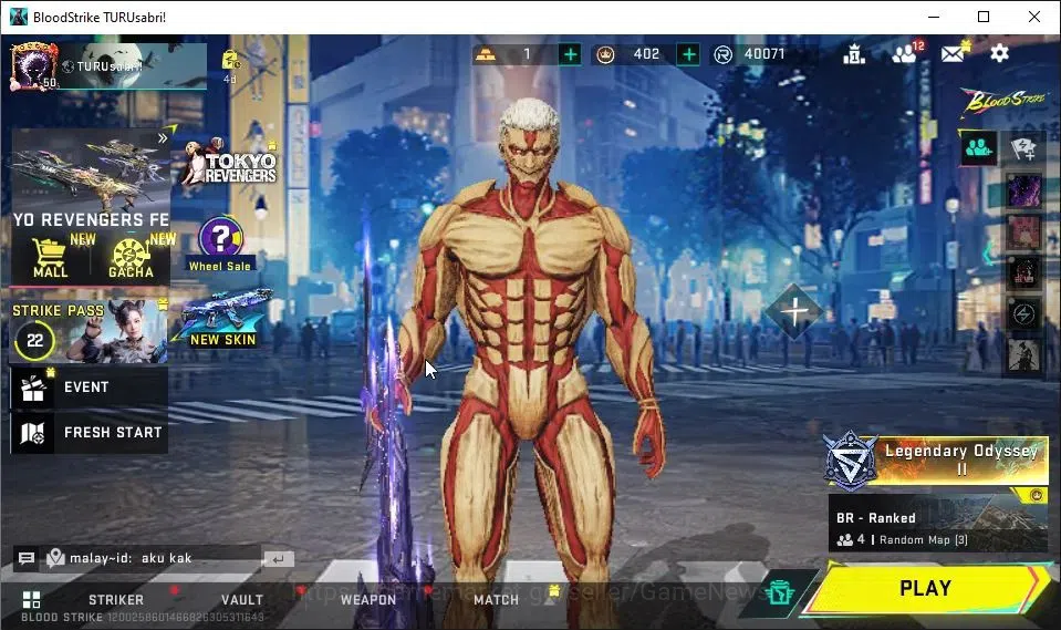Blood Strike Accounts ASIA|Collab AOT VOLT-Armored Titan|10 ULTRA[VOLT,J image 1