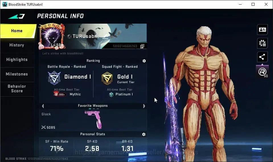Blood Strike Accounts ASIA|Collab AOT VOLT-Armored Titan|10 ULTRA[VOLT,J image 2