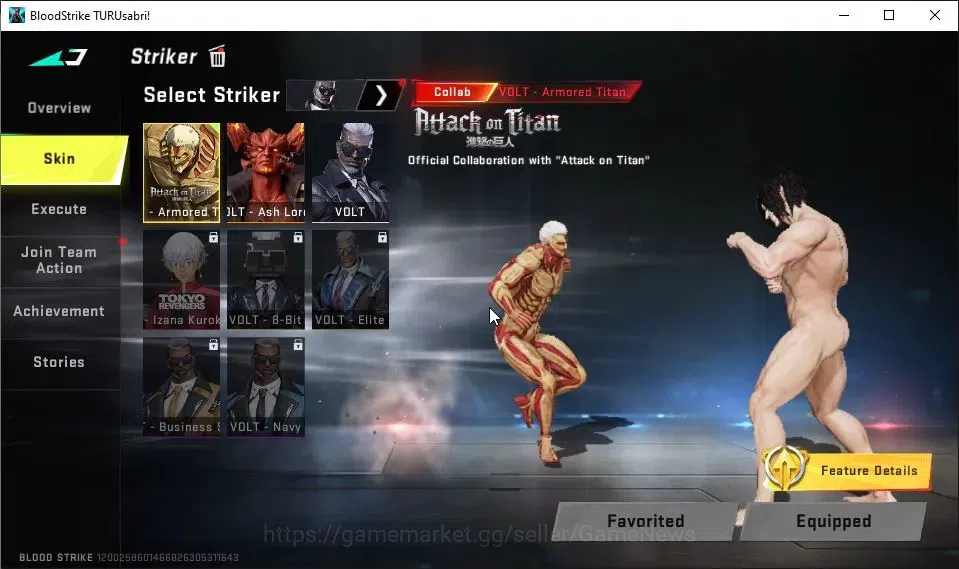 Blood Strike Accounts ASIA|Collab AOT VOLT-Armored Titan|10 ULTRA[VOLT,J image 3