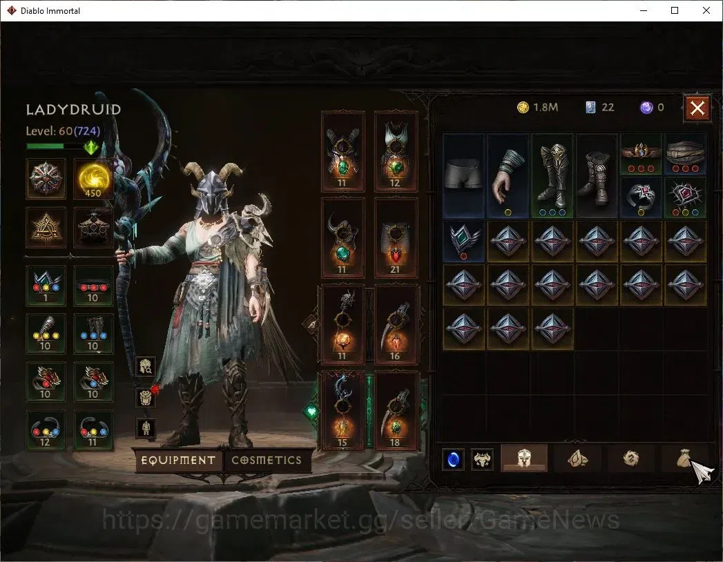 Diablo Immortal Accounts SEA - Verathiel|CS ON|Lv60(724)|Druid|CR 41k|Reso  image 5