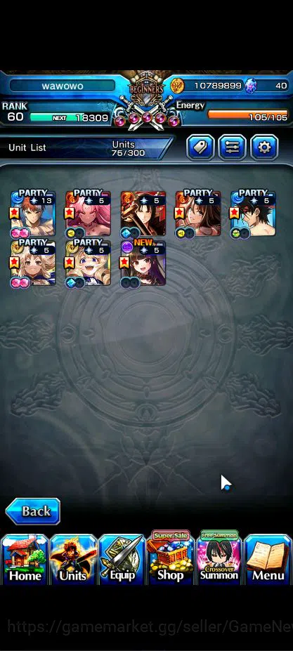 Grand Summoners Accounts Starter Global|Rank 60|8 Ascend+3 TW|[Sagara,SS Liza,Blizzard]+TW,Emiya,Mira,Merlette,etc|Lpot 3