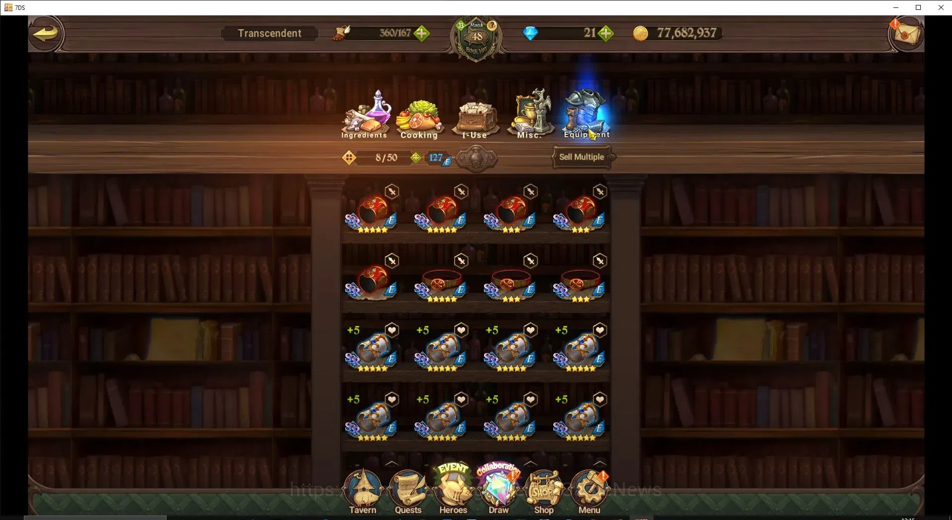 The Seven Deadly Sins: Grand Cross Accounts Endgame Global|1,9M CC|Chapter 5|107 LS|4 LR+5 UR+Collab 17