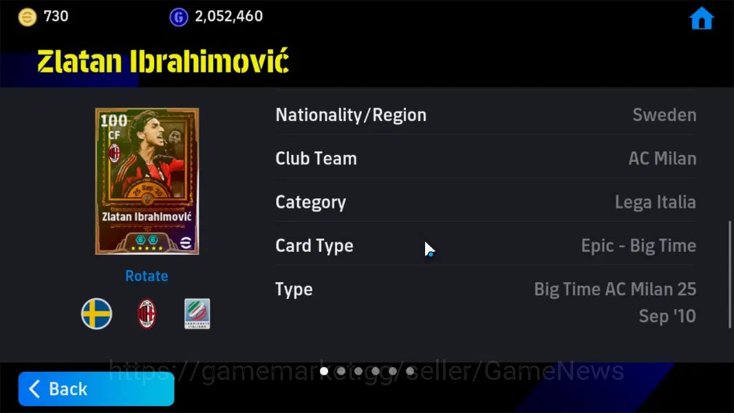 eFootball Accounts Android|BigTime Zlatan Ibrahimovic,Epic Didier Dro image 10