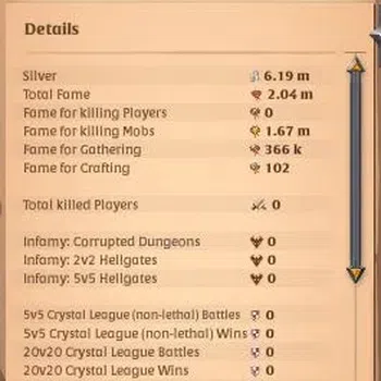 Albion Online Others ASIA | 2,04M Total Fame - 6,19M Silver | T8 Fiber  image 1