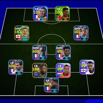 eFootball Accounts Mid-Tier 105 Mbappé + France Pack  | Premium eFootball Account | 3142 Collective Strength