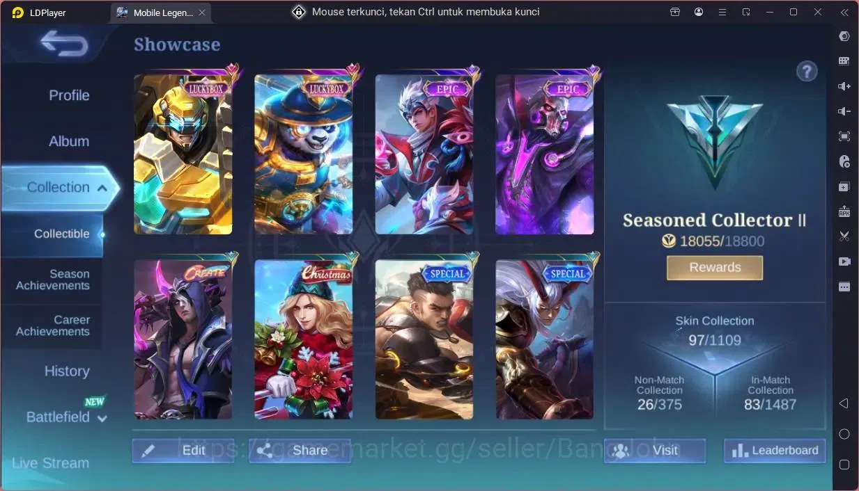 Mobile Legends: Bang Bang Accounts Global|Hero 88|Skin 97|Seasoned|Luckybox Akai,John image 2