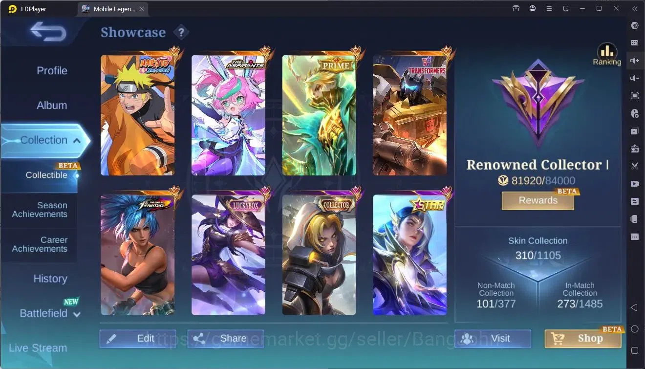 Mobile Legends: Bang Bang Accounts Global|Hero 131|Skin 310|Renowned|Naruto Lukas|ASP image 18