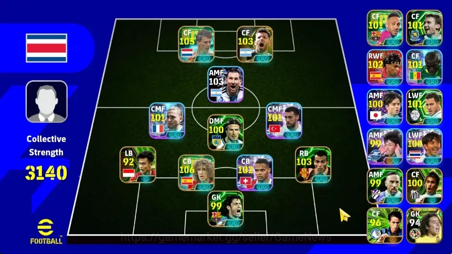 eFootball Accounts Legends & Iconic Players Android|Power 3140|Epic Carles Puyol,Marco van Basten,Sergio Aguero,Cafu,David 1