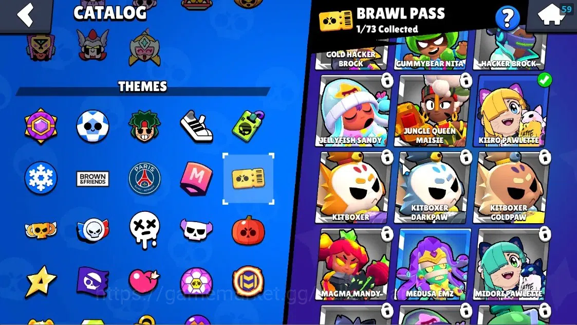 Brawl Stars Accounts 1189 Trophy|17 Brawlers 1 Max Lvl Full Buffies Edgar|6025 Bling|1 Epic Skin(Kiiro Pawlette),1 Rare 18