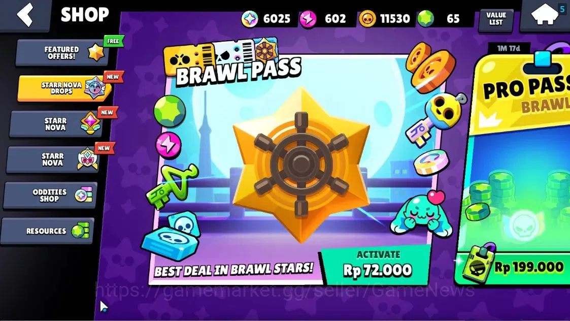Brawl Stars Accounts 1189 Trophy|17 Brawlers 1 Max Lvl Full Buffies Edgar|6025 Bling|1 Epic Skin(Kiiro Pawlette),1 Rare 6