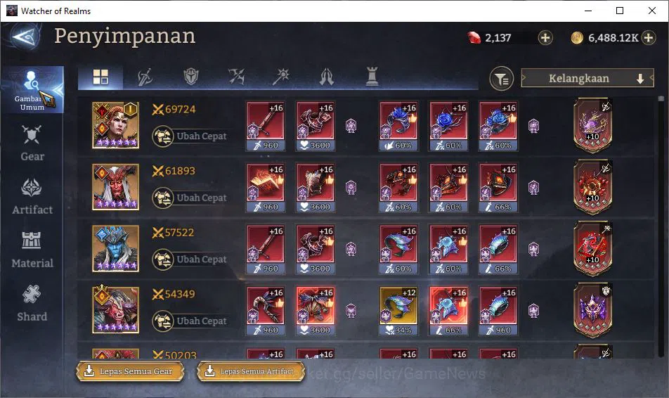 Watcher of Realms Accounts Global 60x|Lv64|2,1M Power|3 Lord [Aracha,Torodor, image 9