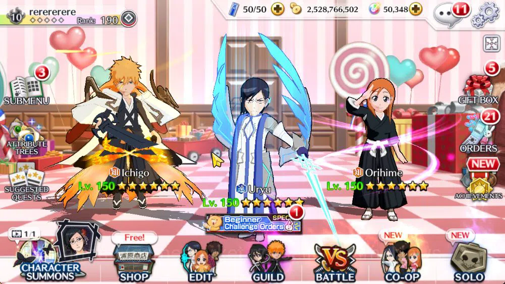 Bleach: Brave Souls Accounts Mid-Tier [GLOBAL]50K Orb|10th Anniv(Rukia,Ichigo),Valentine2026(Yachiru,Rukia),Aizen
